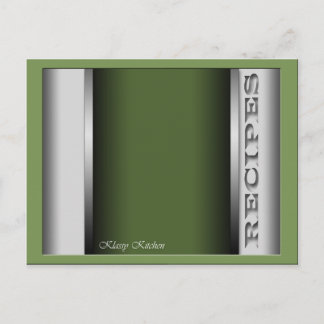 Tarjetas de recetas sofisticadas verdes