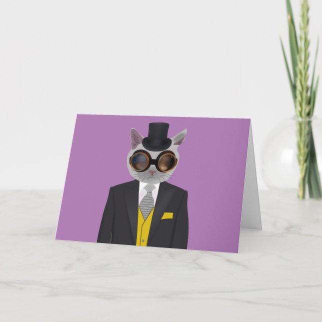 TARJETAS DE RECIBIMIENTO CAT DE STEAMPUNK (Anverso)