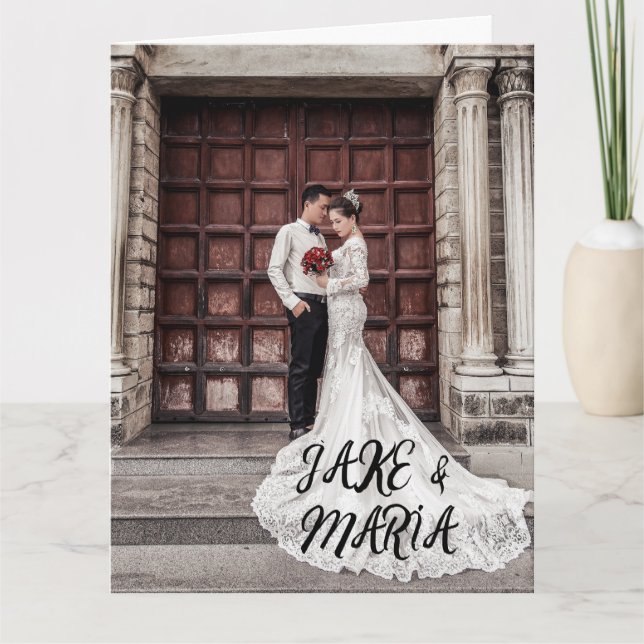 TARJETAS DE RECIBIMIENTO DE FOTO DE BODA PERSONALI (Anverso)