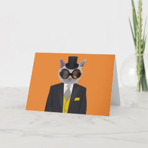 TARJETAS DE RECIBIMIENTO DE STEAMPUNK CAT CUMPLEAÑ