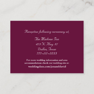 Tarjetas de recinto para Bodas de Borgoña