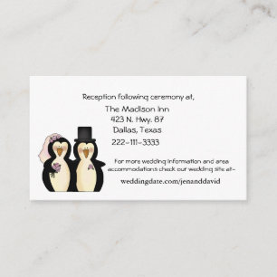 Tarjetas de recinto para Bodas de pingüinos