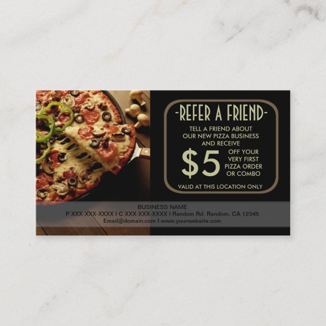 Tarjetas de recomendación de amigos para negocios  (Anverso)