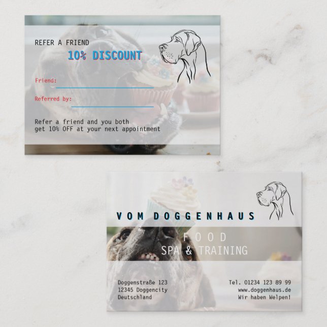 tarjetas de recomendación grandes daneses (Anverso / Reverso)