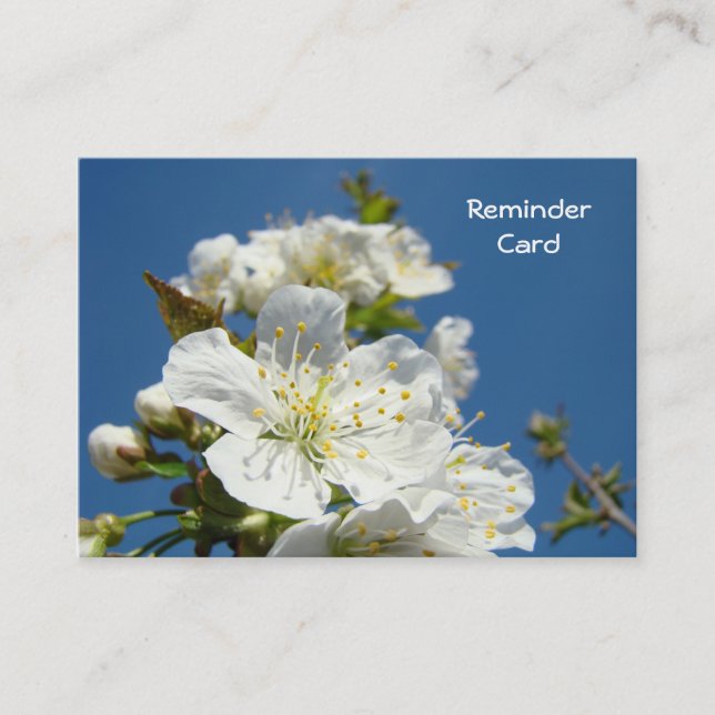 Tarjetas de Recordatorio Citas Blue Sky Blossoms (Anverso)