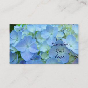 Tarjetas de Recordatorio de Cita Azul Floral