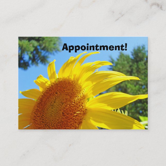 Tarjetas de Recordatorio de Cita Comercial Girasol (Anverso)