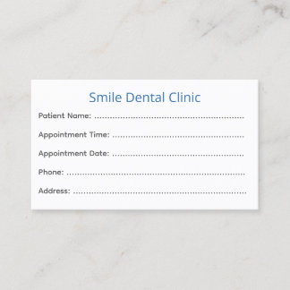 Tarjetas de Recordatorio de Cita con el Dentista p