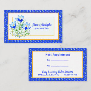 Tarjetas de Recordatorio de Cita de Crocus Azules