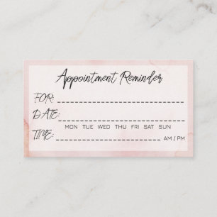 Tarjetas de Recordatorio de Cita Textura Rosa