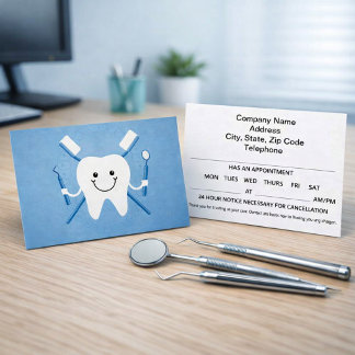 Tarjetas de Recordatorio de Citas Dentales