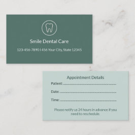 Tarjetas de Recordatorio de Citas Dentales para Cl