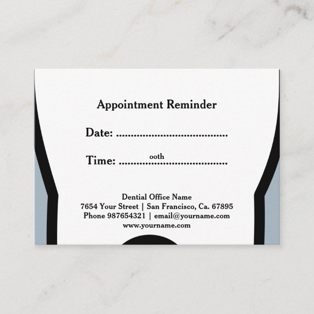 Tarjetas de recordatorio de citas para dentistas (Anverso)
