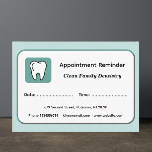 Tarjetas de Recordatorio de Citas para Dentistas M