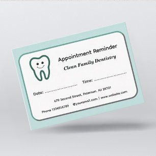 Tarjetas de Recordatorio de Citas para Dentistas M