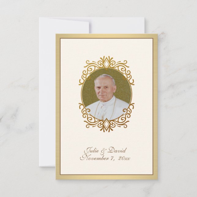 Tarjetas de recuerdo de boda del Santo Juan Pablo  (Anverso)