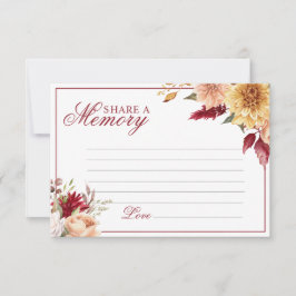 Tarjetas de recuerdo de flores de otoño para funer