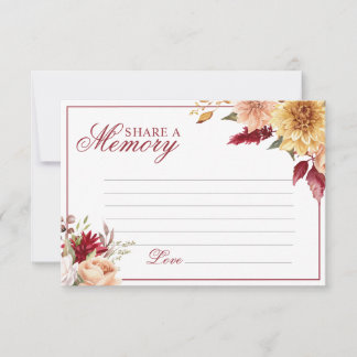 Tarjetas de recuerdo de flores de otoño para funer
