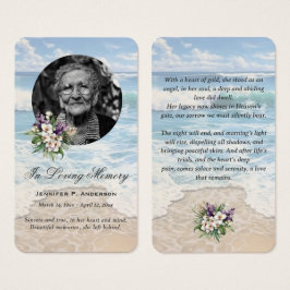Tarjetas de recuerdo de oración con foto floral de