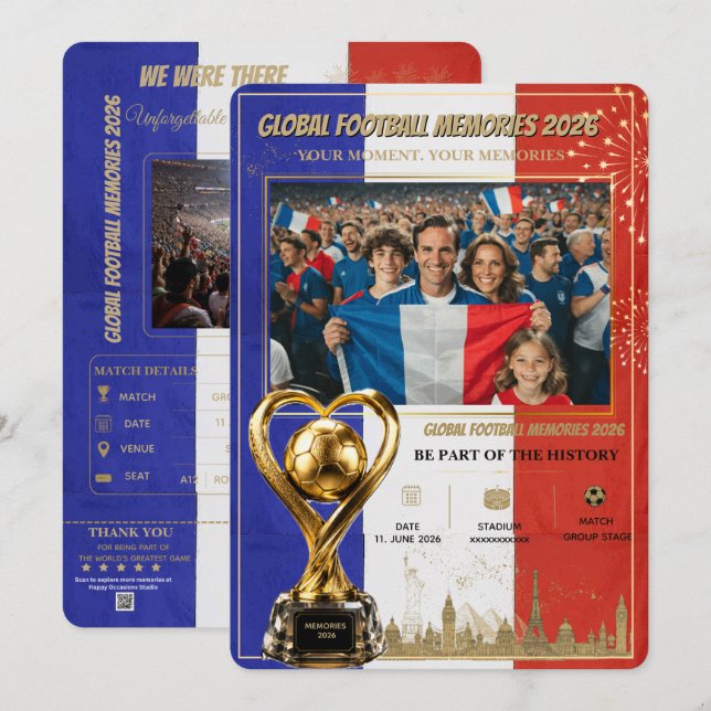 Tarjetas de Recuerdos de Fútbol Global 2026 (Anverso / Reverso)