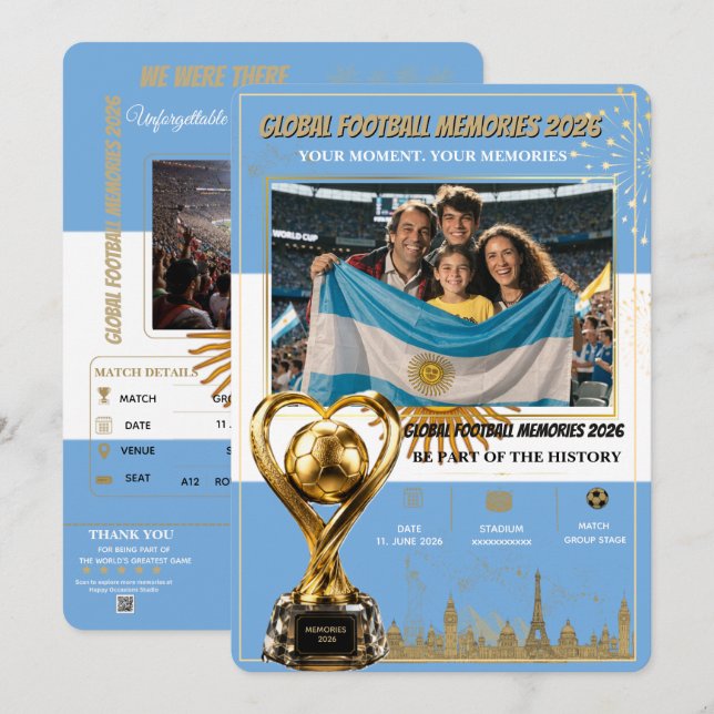 Tarjetas de Recuerdos de Fútbol Global 2026 (Anverso / Reverso)