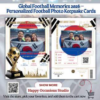 Tarjetas de Recuerdos de Fútbol Global 2026