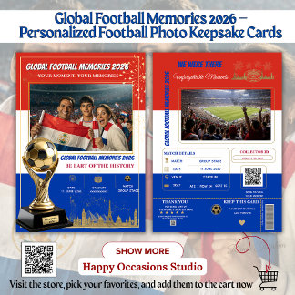 Tarjetas de Recuerdos de Fútbol Global 2026