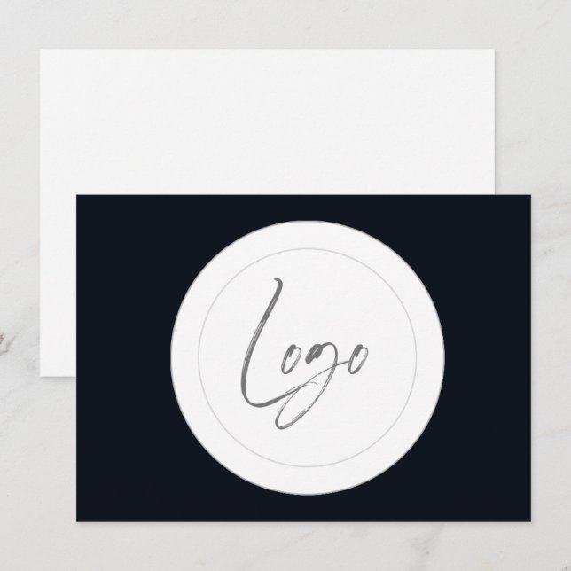 Tarjetas de referencia con logotipo editable en bl (Anverso / Reverso)