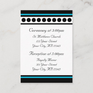 Tarjetas de referencia de invitados azules con pun