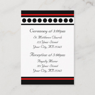 Tarjetas de referencia de invitados rojas elegante