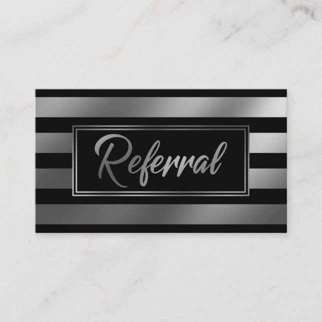 Tarjetas de Referencia Elegantes con Rayas de Plat (Anverso)