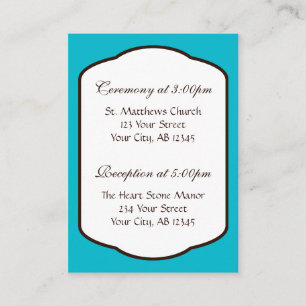 Tarjetas de referencia para invitados Aqua Brown &