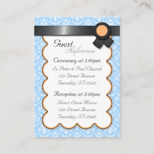 Tarjetas de referencia para invitados de boda de d