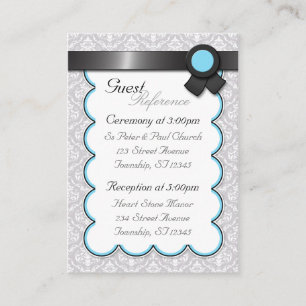 Tarjetas de referencia para invitados de la boda A