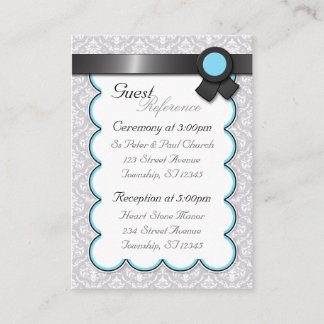 Tarjetas de referencia para invitados de la boda A