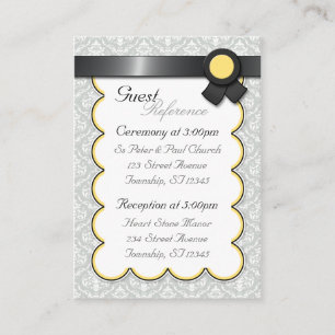 Tarjetas de referencia para la boda de Damasco ama