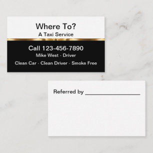 Tarjetas de Referencia para Taxistas Elegantes