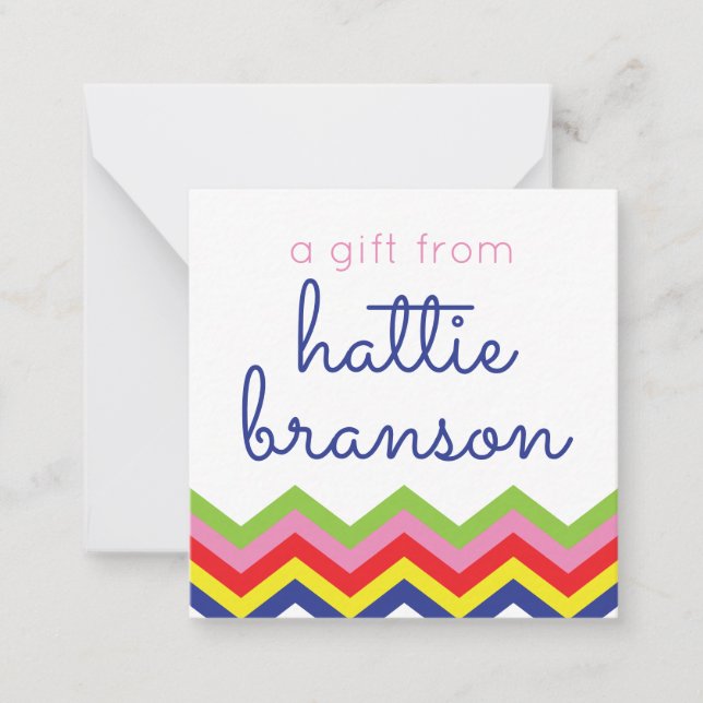 Tarjetas de regalo con diseño de chevron multicolo (Anverso)