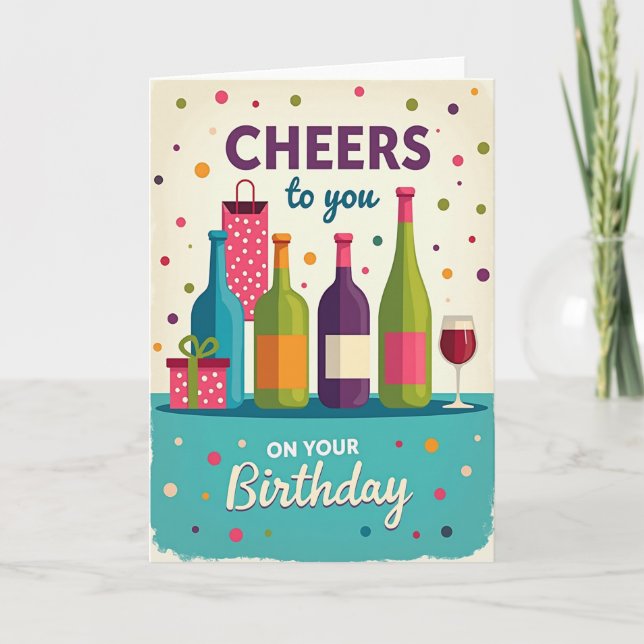 Tarjetas de regalo de botellas alegres (Anverso)