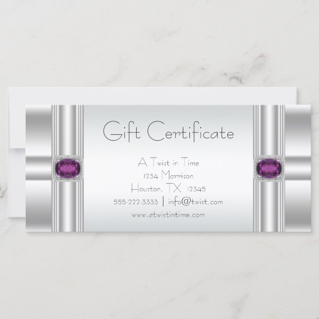 Tarjetas de regalo de certificado de regalo de neg (Anverso)