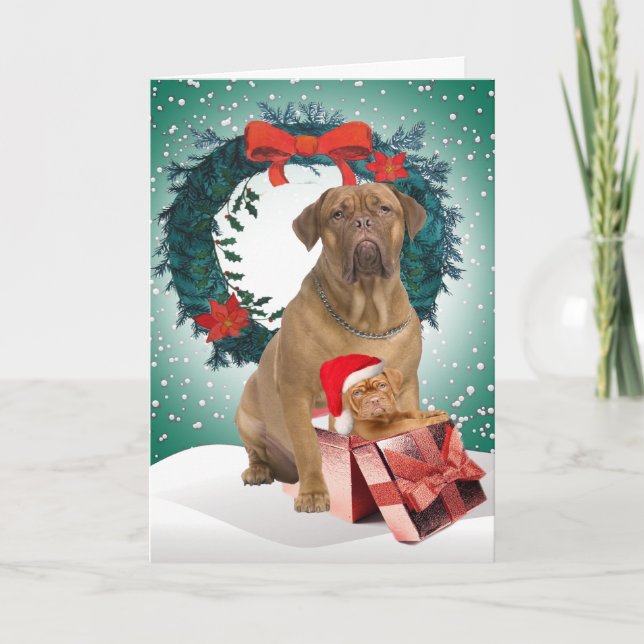 Tarjetas de regalo de Dogue De BordeauxChristmas (Anverso)