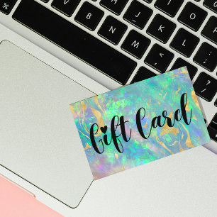 Tarjetas de regalo de la moderna tienda azul opal