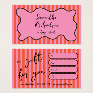 Tarjetas de regalo de lunares de cereza rosadas ge