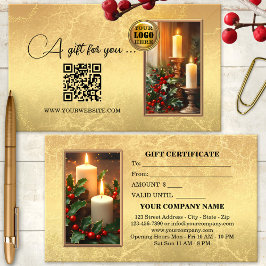 Tarjetas de regalo de Navidad Clásicas de Oro Vela