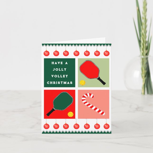 Tarjetas de regalo de Navidad de Pickleball (Anverso)