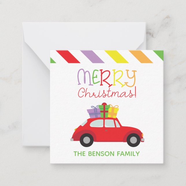 Tarjetas de regalo de Navidad para coche (Anverso)