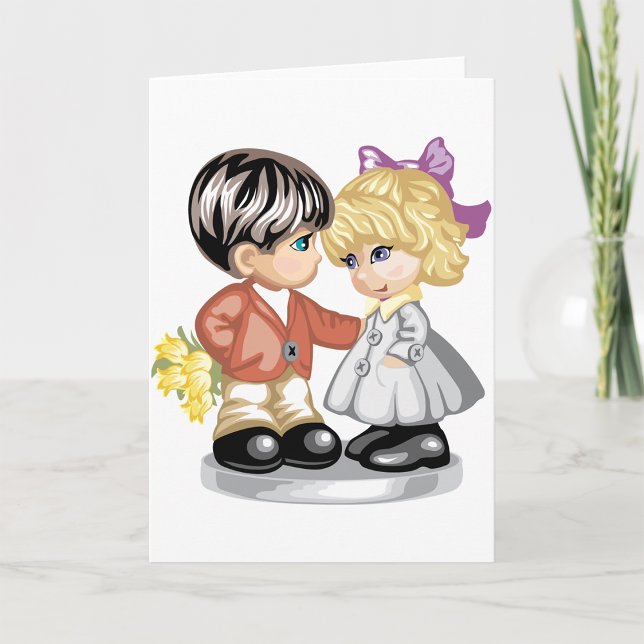 Tarjetas De Regalo De Niño Dando Flores A Una Niña (Subido por el creador)