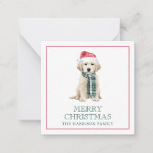Tarjetas de regalo de perros de Navidad lindos