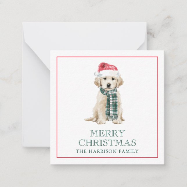 Tarjetas de regalo de perros de Navidad lindos (Anverso)