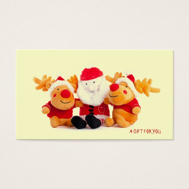 Tarjetas de regalo de Santa y de renos (Frente)